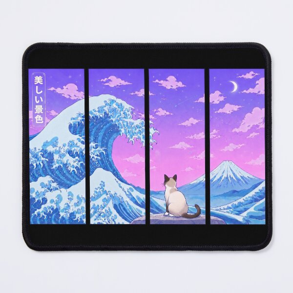 Item preview, Funny Snowshoe Cat Japanese Kanagawa Wave Vapor Japan Boys Girls Kids designed and sold by FurryHavenPH.