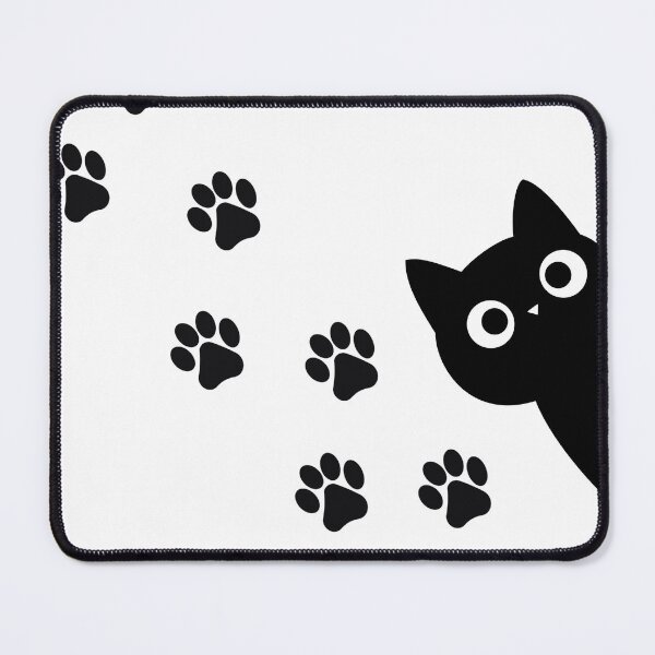 Item preview, Curious Little Black Cat and Footprints designed and sold by ATMAS SHOP.