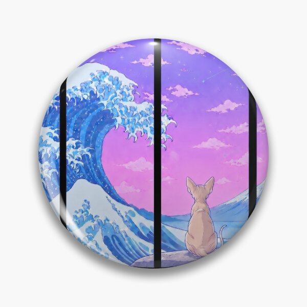 Item preview, Funny Sphynx Cat Japanese Kanagawa Wave Vapor Japan Boys Girls Kids designed and sold by FurryHavenPH.