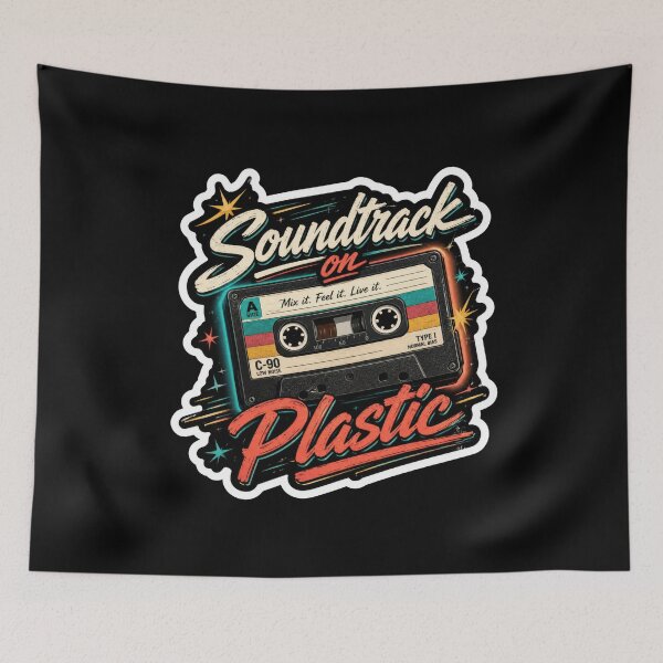 Item preview, Soundtrack on Plastic Retro Cassette Sticker  designed and sold by Sketchlegacy.