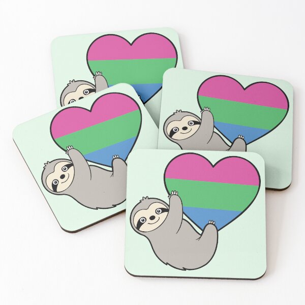 Item preview, Polysexual Pride Sloth Hugging Heart - LGBTQ+ Pride Design designed and sold by Cannaxes Studio.
