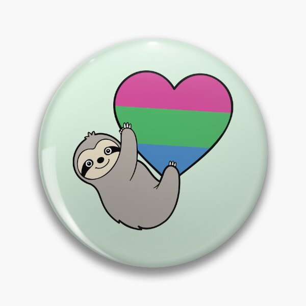 Item preview, Polysexual Pride Sloth Hugging Heart - LGBTQ+ Pride Design designed and sold by Cannaxes Studio.