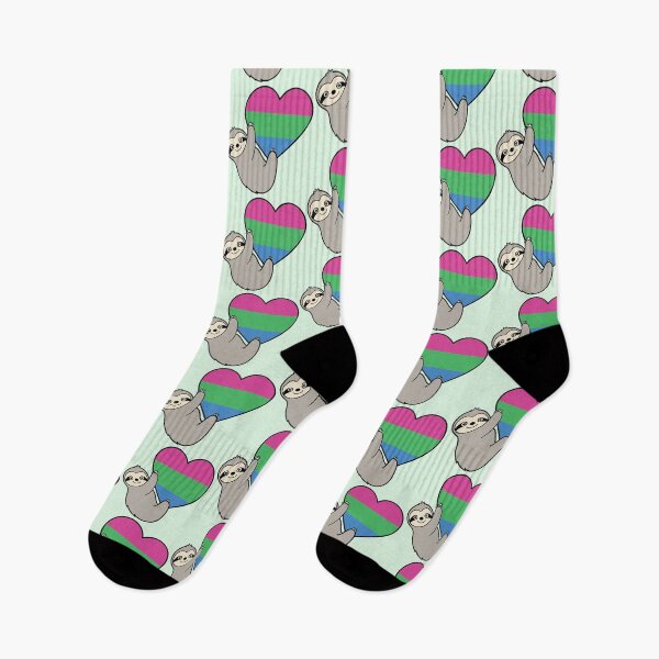 Item preview, Polysexual Pride Sloth Hugging Heart - LGBTQ+ Pride Design designed and sold by Cannaxes Studio.