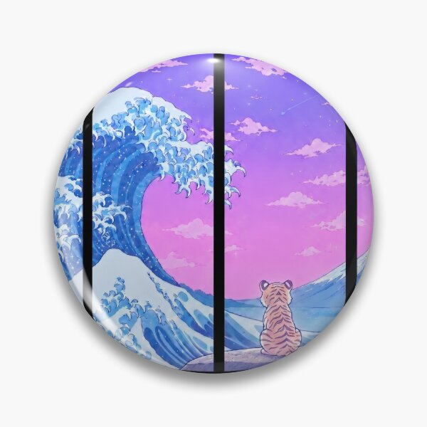 Item preview, Funny Tiger Japanese Kanagawa Wave Vapor Japan Boys Girls Kids designed and sold by FurryHavenPH.