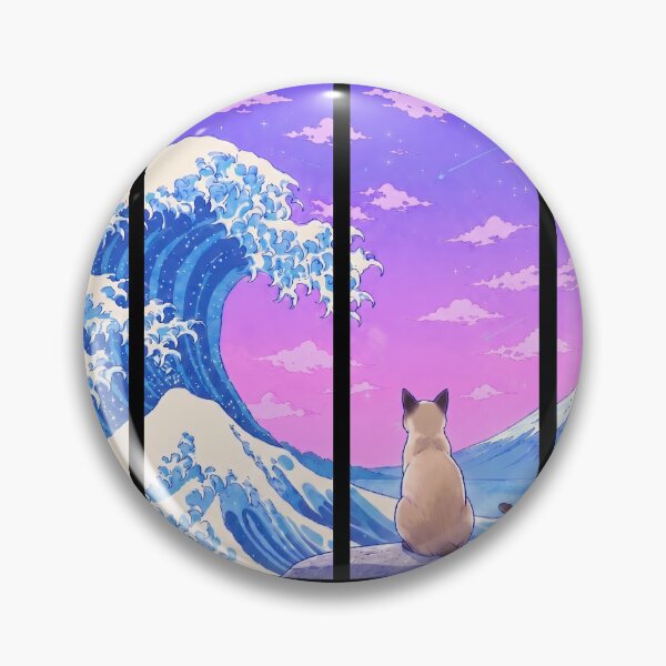 Item preview, Funny Tonkinese Cat Japanese Kanagawa Wave Vapor Japan Boys Girls Kids designed and sold by FurryHavenPH.