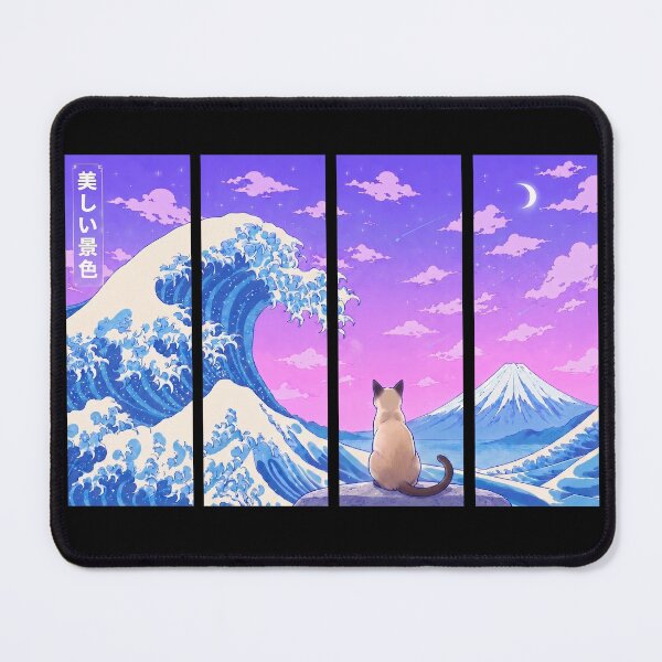 Item preview, Funny Tonkinese Cat Japanese Kanagawa Wave Vapor Japan Boys Girls Kids designed and sold by FurryHavenPH.