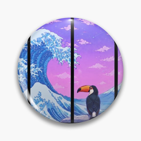 Item preview, Funny Toucan Japanese Kanagawa Wave Vapor Japan Boys Girls Kids designed and sold by FurryHavenPH.