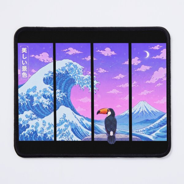 Item preview, Funny Toucan Japanese Kanagawa Wave Vapor Japan Boys Girls Kids designed and sold by FurryHavenPH.