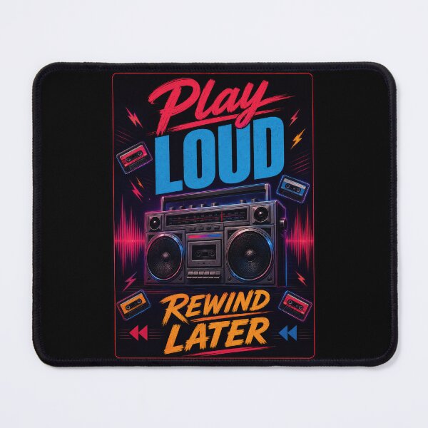 Item preview, Play Loud Rewind Later Retro Boombox Poster designed and sold by Sketchlegacy.