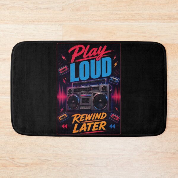 Item preview, Play Loud Rewind Later Retro Boombox Poster  designed and sold by Sketchlegacy.
