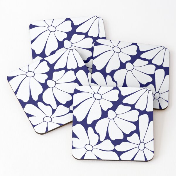 Item preview, Navy Blue Daisy Pattern designed and sold by imaniko.