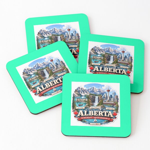 Item preview, Alberta Iconic Landmarks Colorful 3D Travel Label   designed and sold by PaintMeWorld.