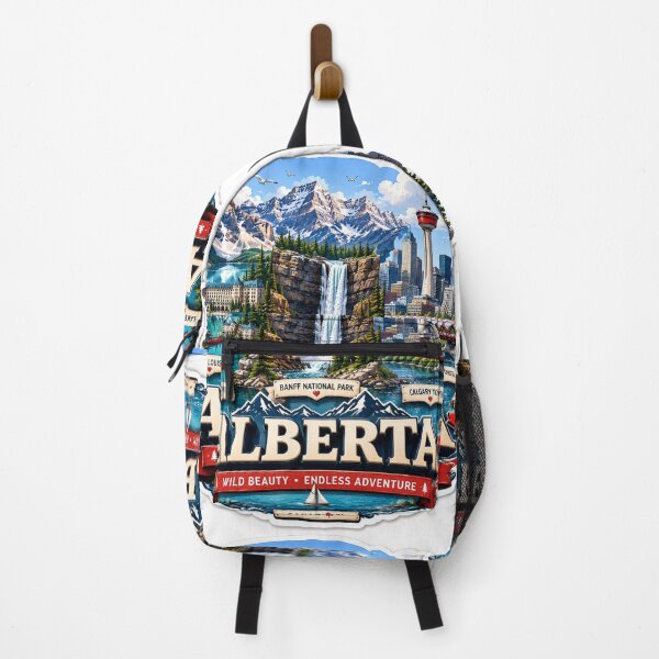 Item preview, Alberta Iconic Landmarks Colorful 3D Travel Label designed and sold by PaintMeWorld.