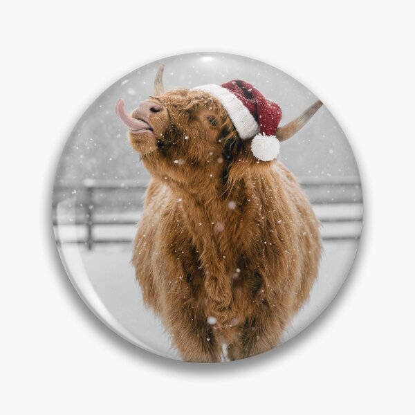 Item preview, Christmas Highland Cow Licking Snowflakes designed and sold by Maria Dryfhout.