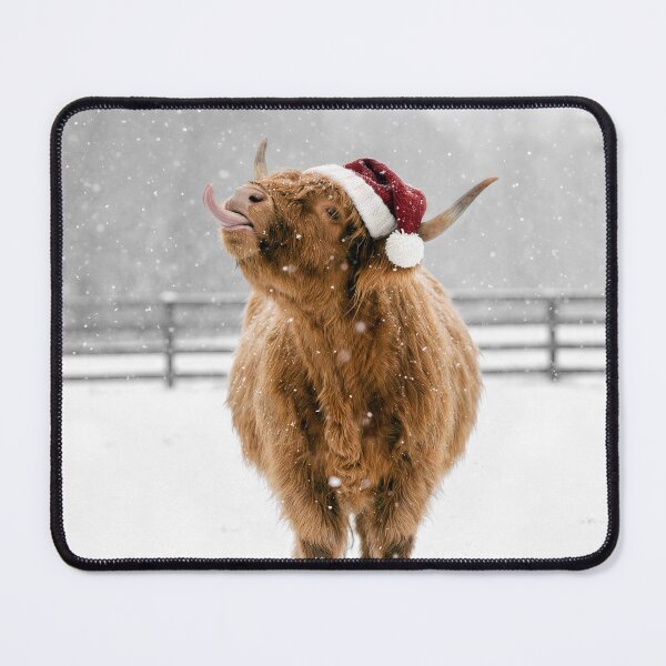 Item preview, Christmas Highland Cow Licking Snowflakes designed and sold by Maria Dryfhout.
