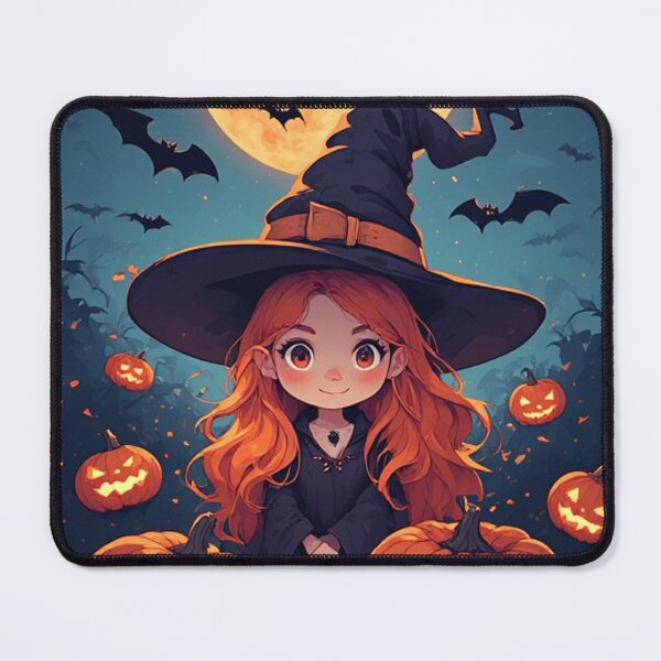 Item preview, Cute Halloween Witch Girl Pumpkins Bats Full Moon Spooky Design designed and sold by Cute Animals And Royal Art.