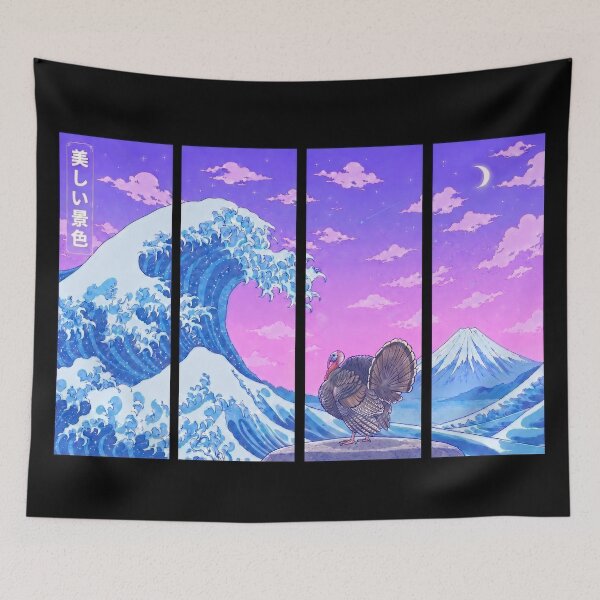Item preview, Funny Turkey Japanese Kanagawa Wave Vapor Japan Boys Girls Kids designed and sold by FurryHavenPH.