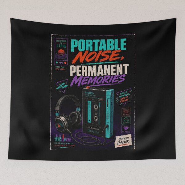 Item preview, Portable Noise Permanent Memories Retro Cassette Poster  designed and sold by Sketchlegacy.