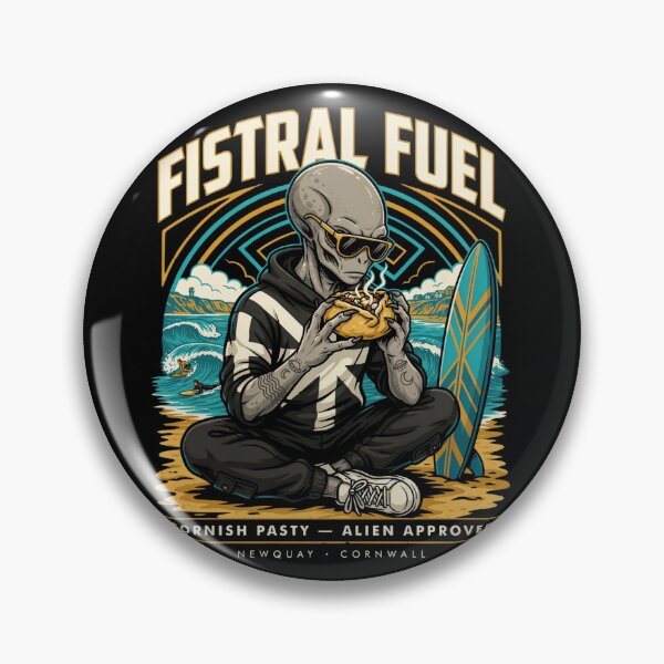 Item preview, Fistral Fuel — Tattooed Alien Surfer Cornish Pasty Newquay Cornwall T-Shirt V2 designed and sold by DarylWelsh2024.