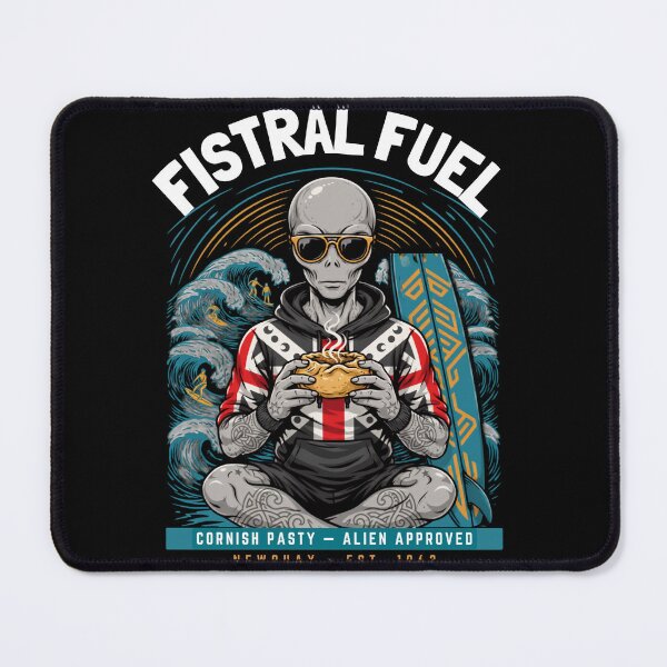 Item preview, Fistral Fuel — Tattooed Alien Surfer Cornish Pasty Newquay Cornwall T-Shirt V3 designed and sold by DarylWelsh2024.
