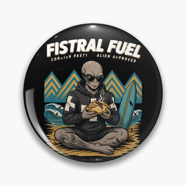 Item preview, Fistral Fuel — Tattooed Alien Surfer Cornish Pasty Newquay Cornwall T-Shirt V4 designed and sold by DarylWelsh2024.