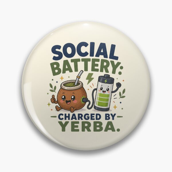 Item preview, Social Battery Charged By Yerba Funny Introvert Quote designed and sold by BlackSector77.