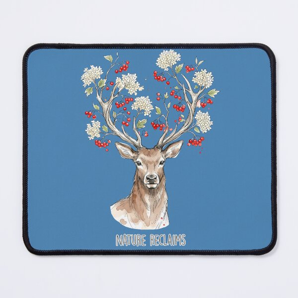 Item preview, Nature Reclaims - Ukrainian Viburnum Deer Watercolor Art designed and sold by SoulPT.