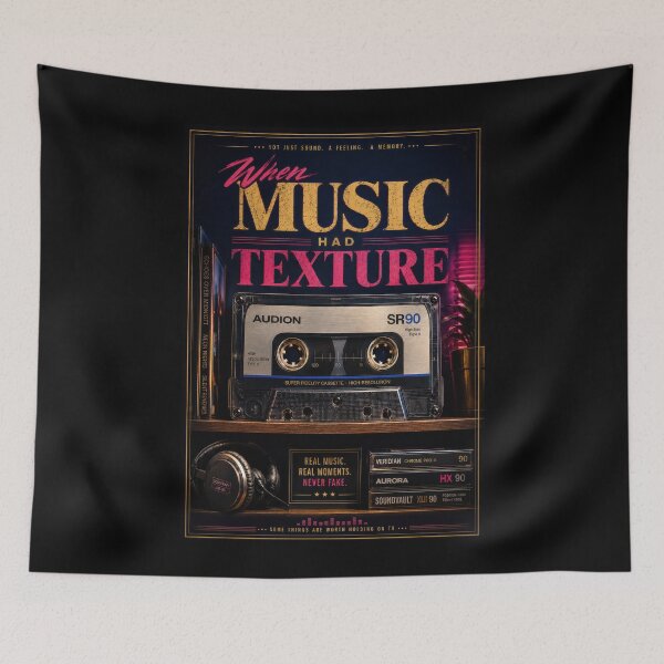 Item preview, When Music Had Texture Retro Cassette Poster  designed and sold by Sketchlegacy.