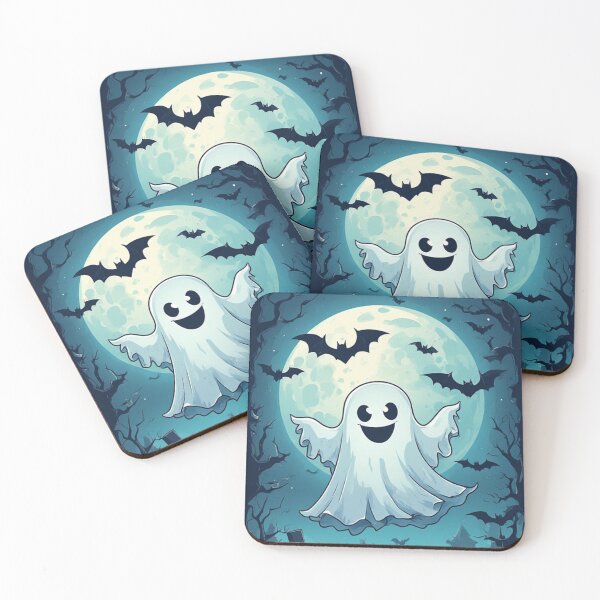 Item preview, Happy Ghost Graveyard Full Moon Halloween Bats Design designed and sold by Cute Animals And Royal Art.