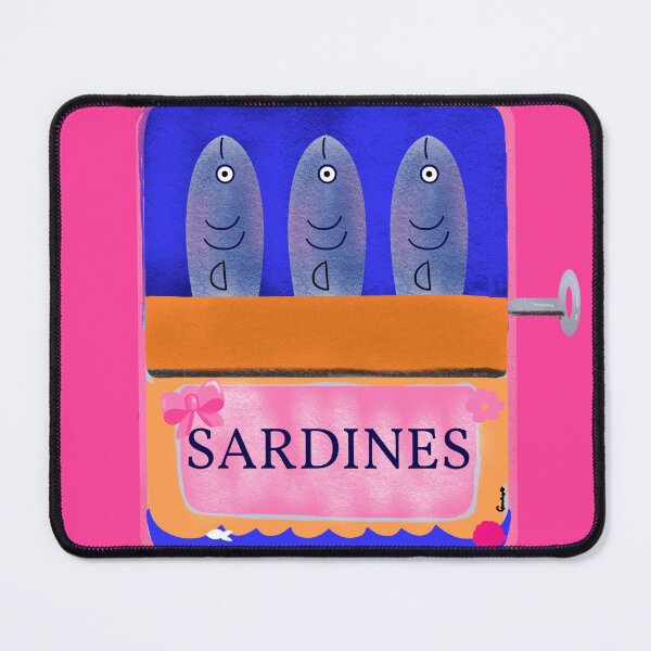 Item preview, Tinned Sardines Vintage style on bright pink background designed and sold by giulyz.