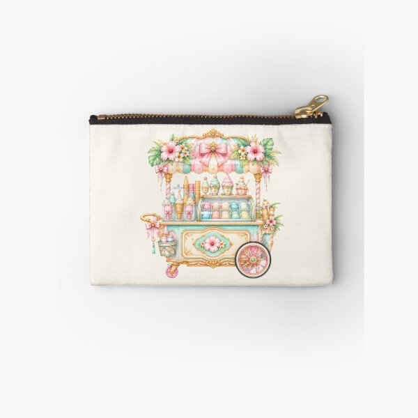 Item preview, Pastel Tropical Ice Cream Cart | Luxury Kawaii Dessert Stand Illustration designed and sold by looplandger.