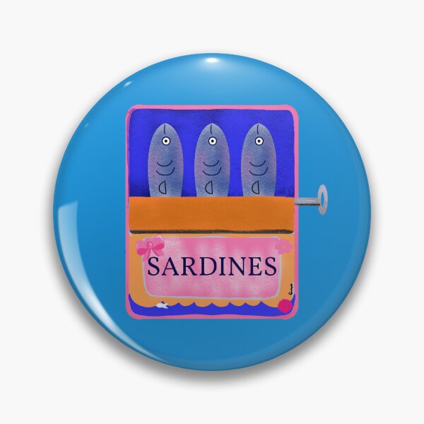 Item preview, Vintage Tinned Sardines on blue background designed and sold by giulyz.