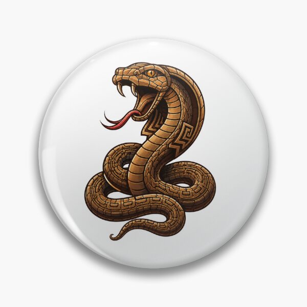 Item preview, Bronze cobra snake design – Ancient geometric snake art designed and sold by FusiTink.