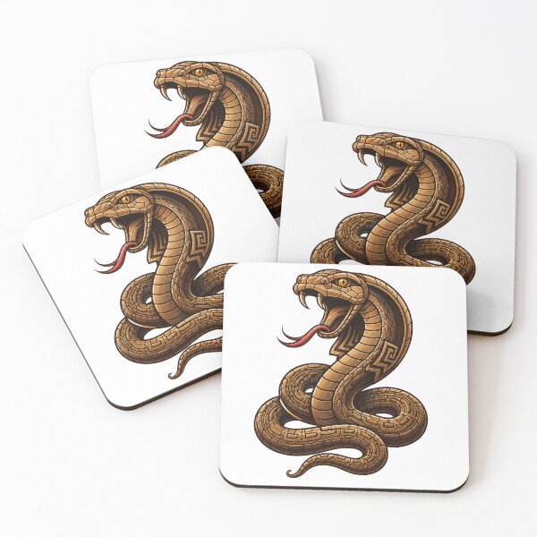 Item preview, Bronze cobra snake design – Ancient geometric snake art designed and sold by FusiTink.