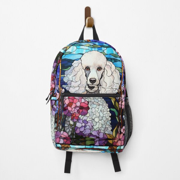 Item preview, Beautiful White Poodle Portrait Stained Glass Window Design designed and sold by pinkal.