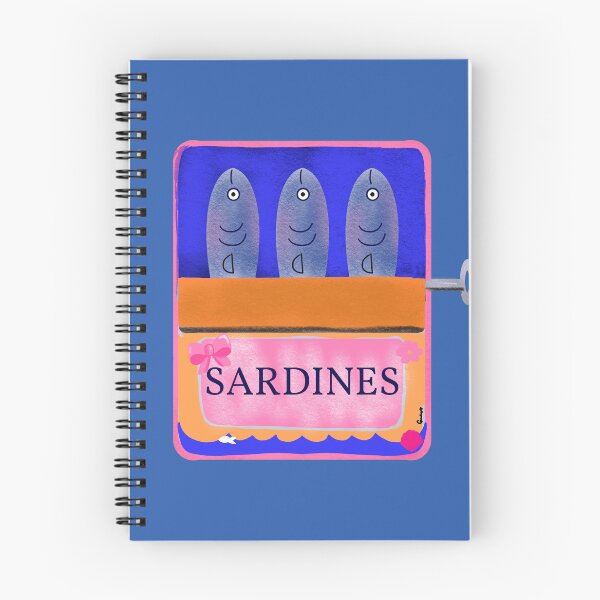Item preview, Sardines in a tin Vintage on blue background designed and sold by giulyz.