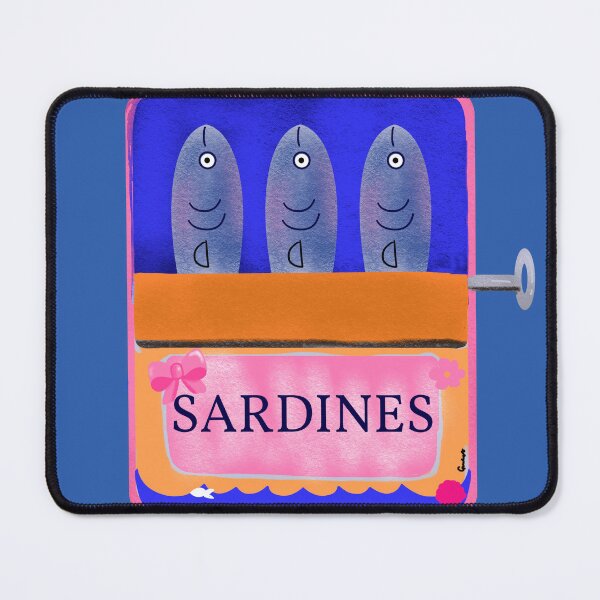 Item preview, Sardines in a tin Vintage on blue background designed and sold by giulyz.