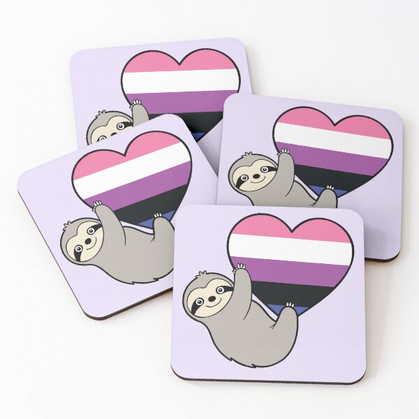 Item preview, Genderfluid Pride Sloth Hugging Heart - LGBTQ+ Pride Design designed and sold by Cannaxes Studio.