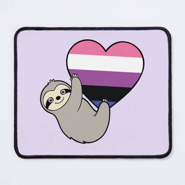 Item preview, Genderfluid Pride Sloth Hugging Heart - LGBTQ+ Pride Design designed and sold by Cannaxes Studio.