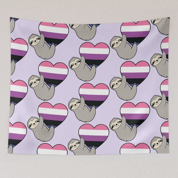 Item preview, Genderfluid Pride Sloth Hugging Heart - LGBTQ+ Pride Design designed and sold by Cannaxes Studio.