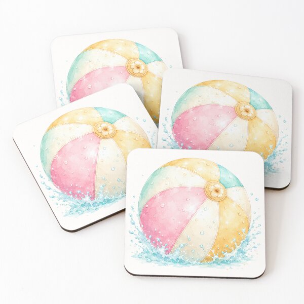 Item preview, Pastel Beach Ball Splash | Cute Summer Tropical Illustration designed and sold by looplandger.