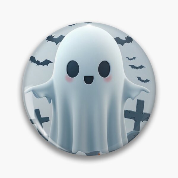 Item preview, Halloween Ghost With Bats And Haunted Graveyard Moon Design designed and sold by Cute Animals And Royal Art.