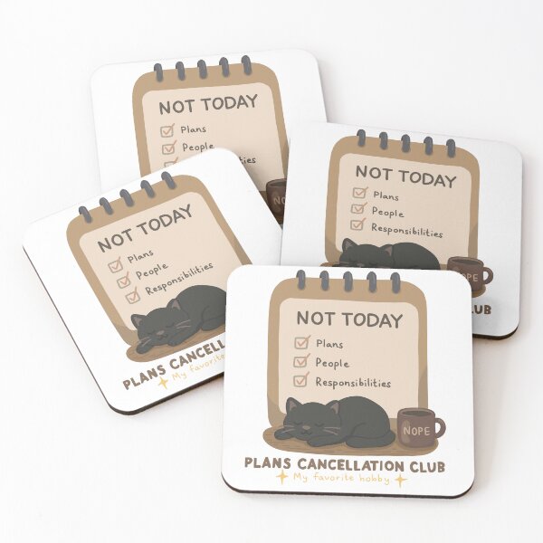 Item preview, Plans Cancellation Club – Not Today Funny Introvert Cat Relaxing Meme designed and sold by thesalynn.
