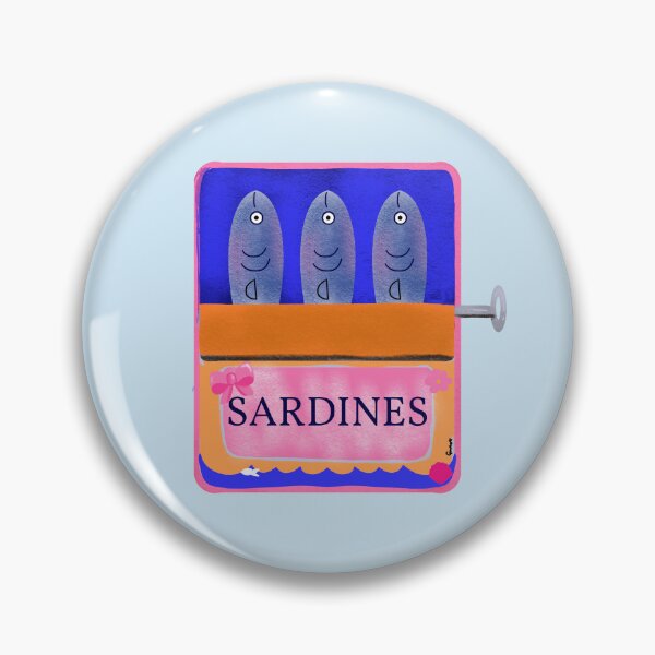 Item preview, Sardines Tin Box on powder blue background designed and sold by giulyz.