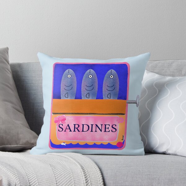 Item preview, Sardines Tin Box on powder blue background designed and sold by giulyz.