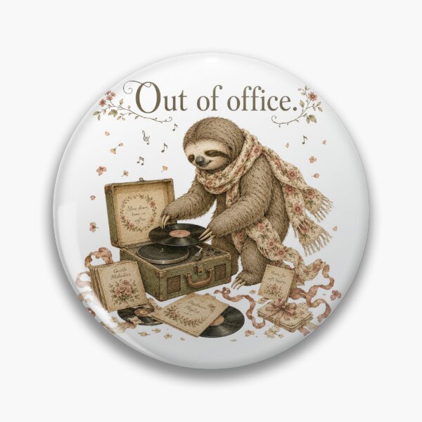 Item preview, Out Of Office Funny Sloth Vintage Record Player Aesthetic designed and sold by AQUILAKREO.