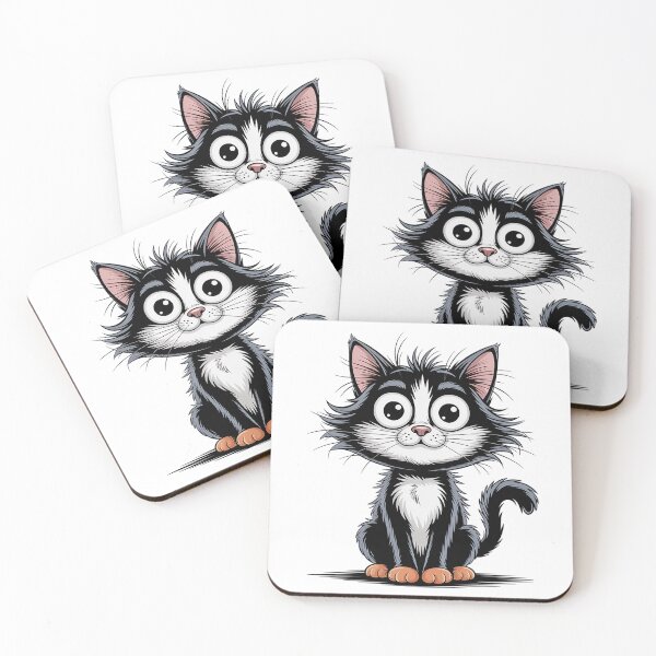 Item preview, Cute Surprised Black Cat Cartoon designed and sold by Cool-cat-art.