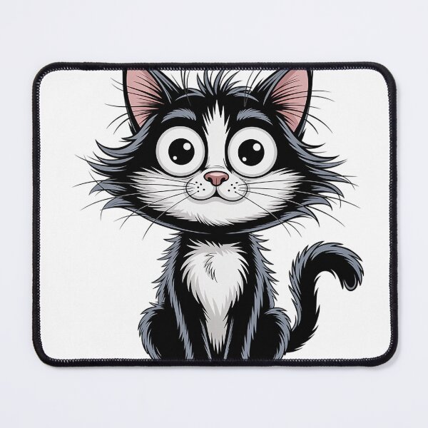 Item preview, Cute Surprised Black Cat Cartoon designed and sold by Cool-cat-art.