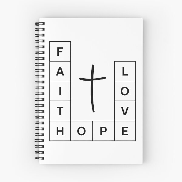 Item preview, Faith Hope Love Crossword Cross – Christian Inspirational Typography designed and sold by Stubblejumper Artworks.