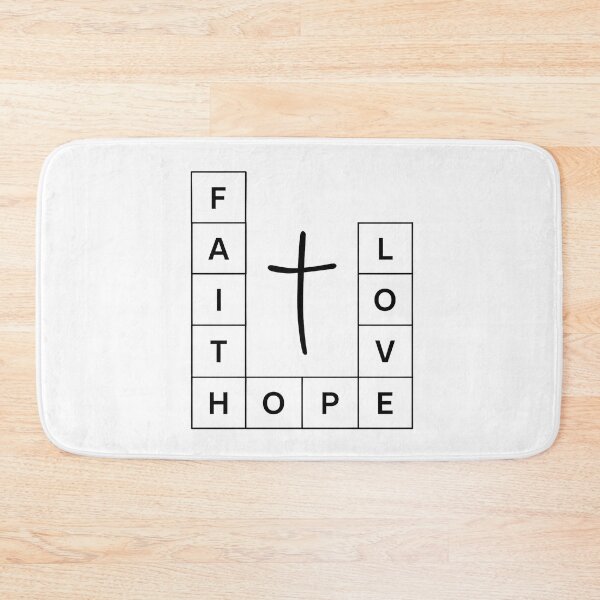 Item preview, Faith Hope Love Crossword Cross – Christian Inspirational Typography designed and sold by Stubblejumper Artworks.